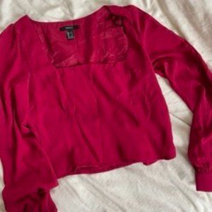 F21 Red Square Neck Blouse